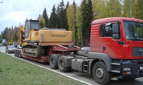 Трал корыто с передним заездом 3 оси 45 тонн 13.6м.