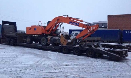 Трал корыто с задним заездом 3 оси 38 тонн 14 метров